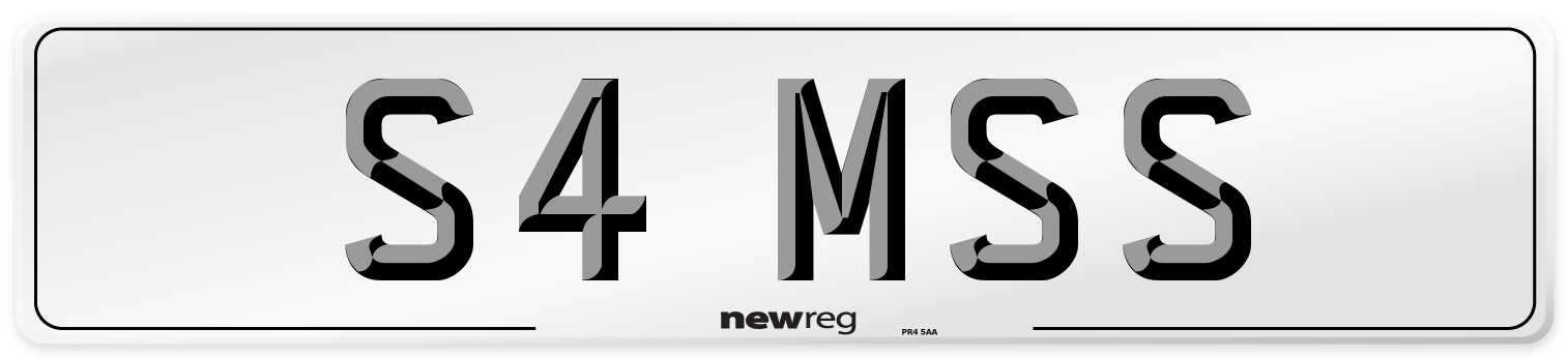 S4 MSS Number Plate from New Reg